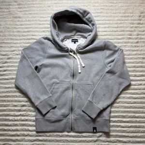 American Giant Men's Gray Full Zip Fleece Hoodie Hooded Pocket Size S
